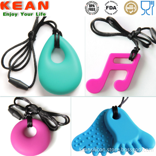 Kean Teething Pendant Bpa Free Jade Pendant Silicone heart necklace pendant